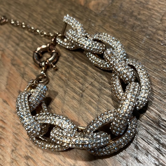 J.Crew chainlink bracelet with pavé crystals - Picture 1 of 2